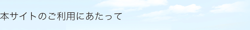 本サイトのご利用にあたって