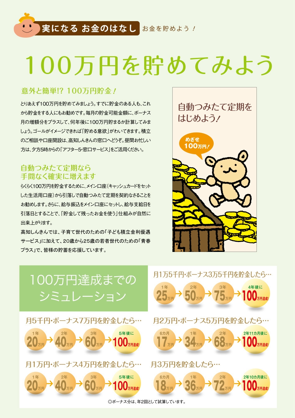 実になるお金のはなし　お金を貯めよう！