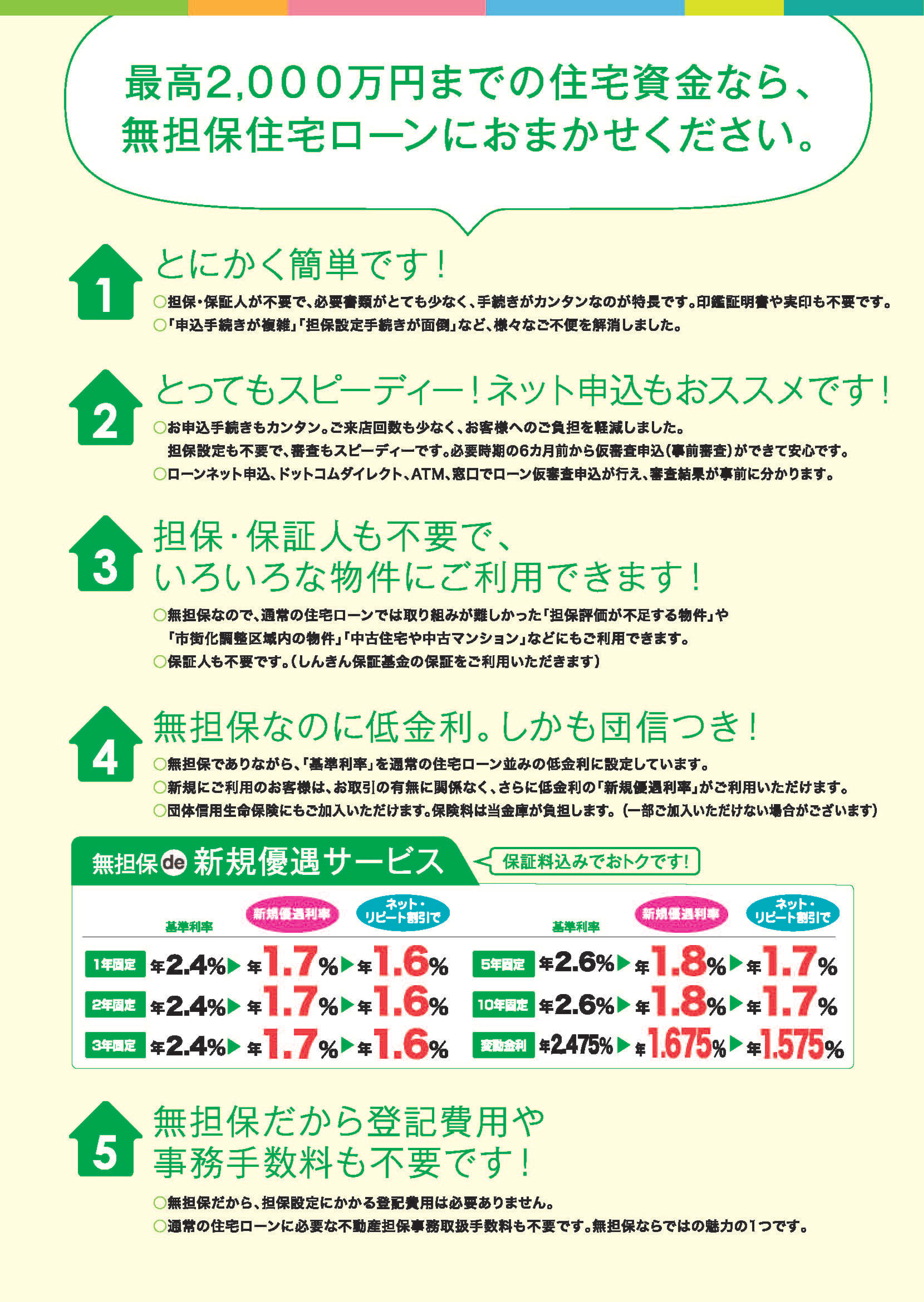 無担保住宅ローン